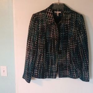 Sharp Ladies Blazer - Black and Teal Weave